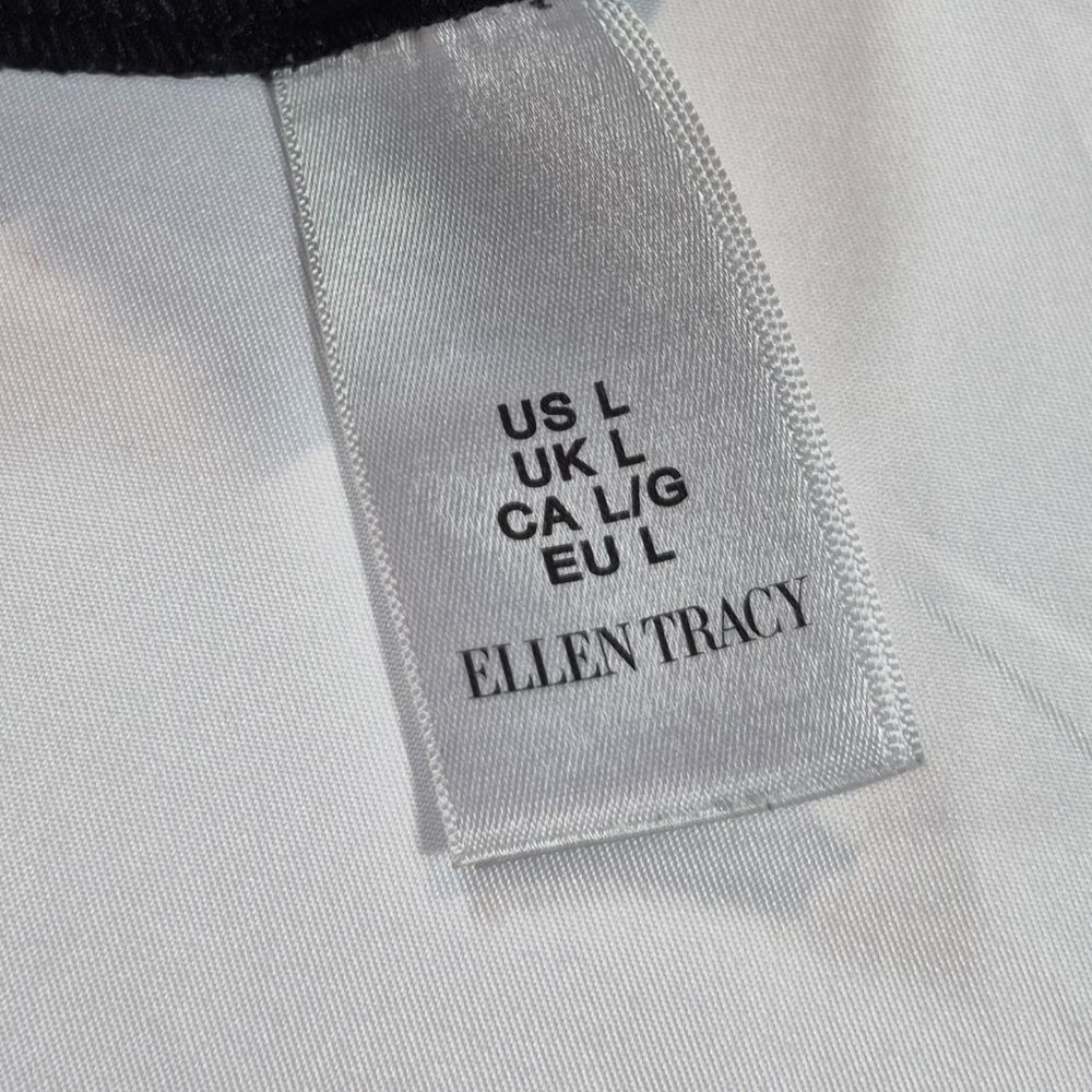 Ellen Tracy Black Draped Open-Front Cardigan Gold Zip Detail Woman's Large - Picture 2 of 13